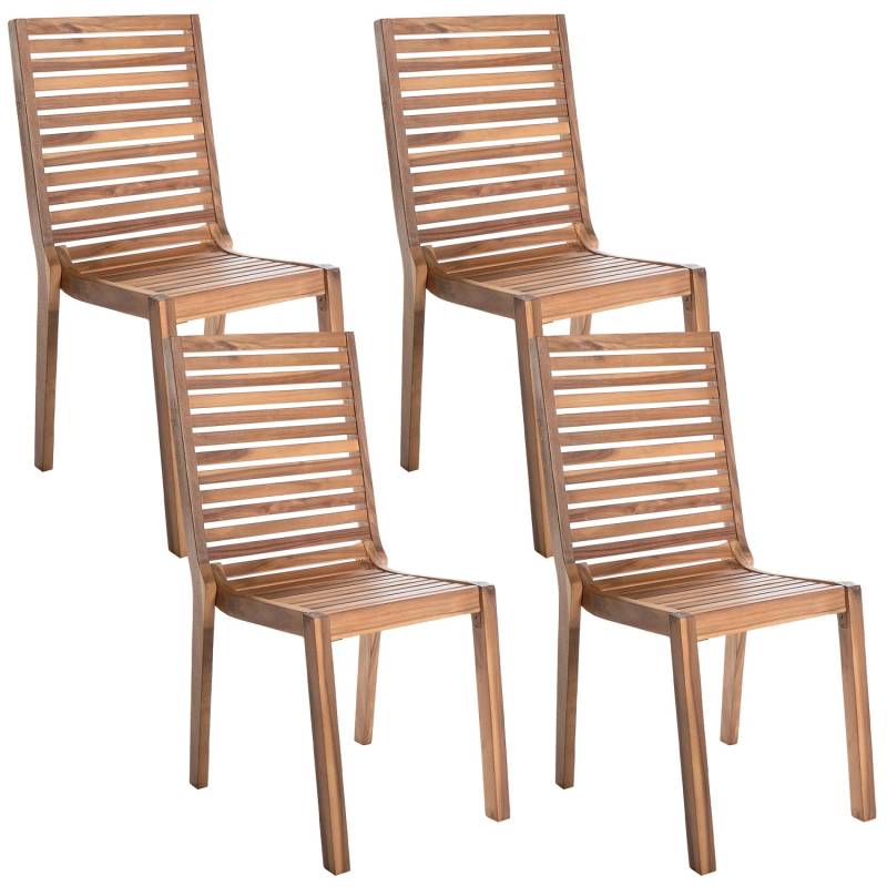 Beliani Gartenstuhl Heller Holzfarbton 57x45x93 von BELIANI