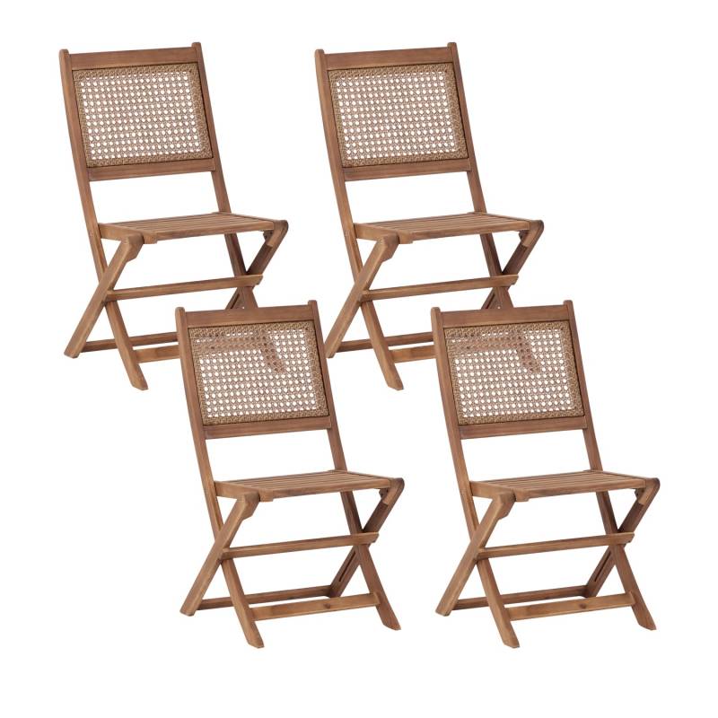 Beliani Gartenstuhl Heller Holzfarbton 60x51x90 von BELIANI