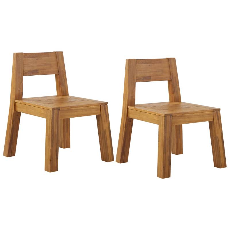 Beliani Gartenstuhl Heller Holzfarbton 61x59x81 von BELIANI