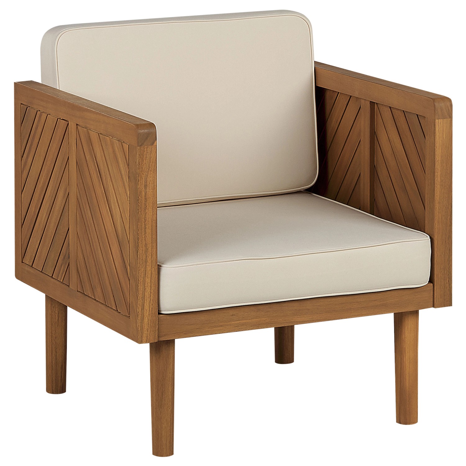 Beliani Gartenstuhl Heller Holzfarbton Beige 65x65x76 von BELIANI