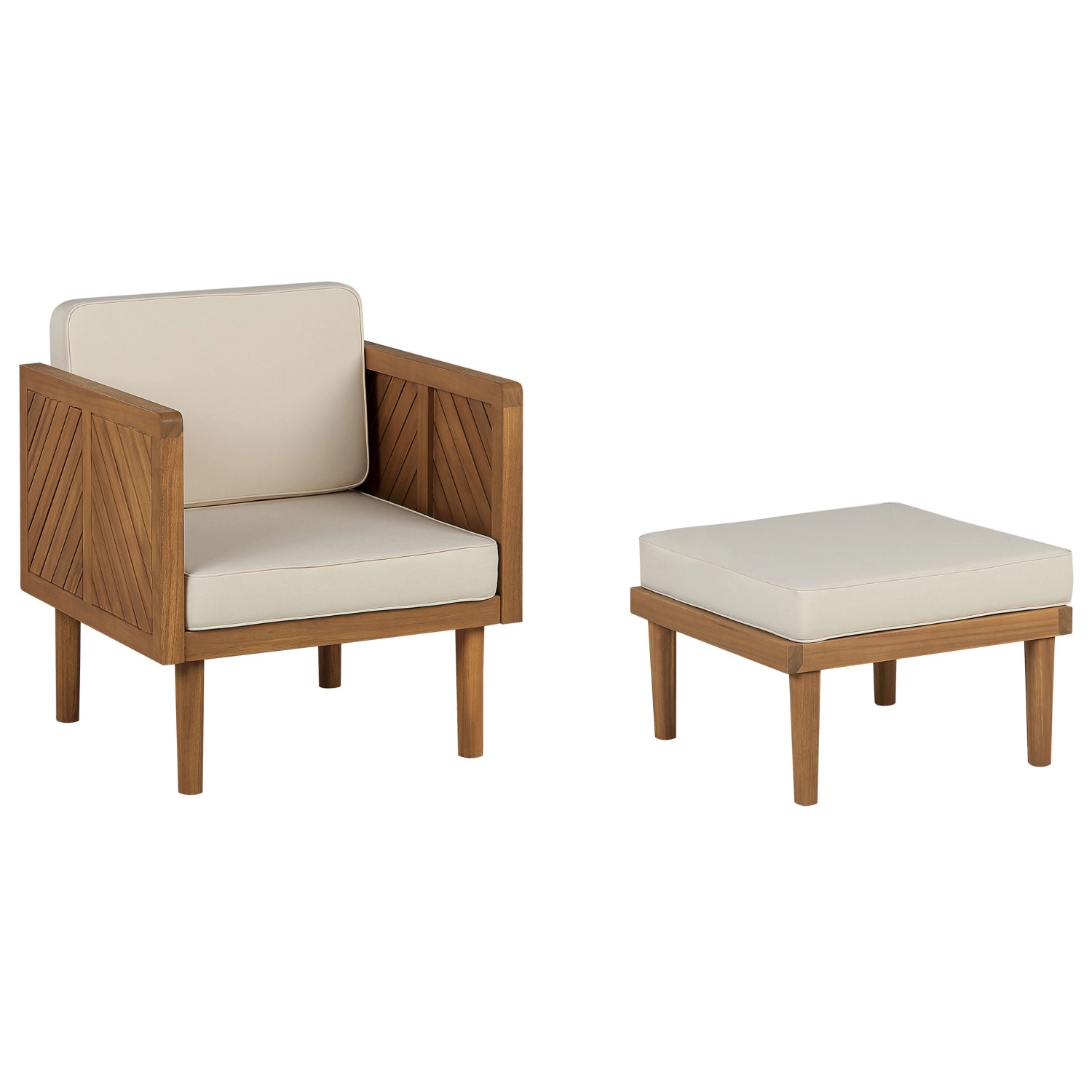 Beliani Gartenstuhl Heller Holzfarbton Beige 65x65x76 von BELIANI