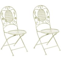 Beliani - Gartenstuhl Hellgrün Metall 2er Set zusammenklappbar Balkon Terrasse Garten romantisch von BELIANI