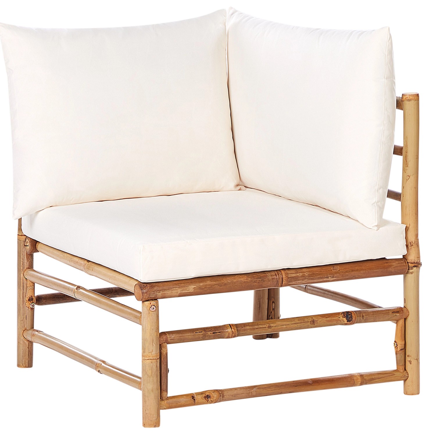 Beliani Gartenstuhl Weiss Heller Holzfarbton 67x67x80 Beliani Gartenstuhl Weiss Heller Holzfarbton 67x67x80 von BELIANI