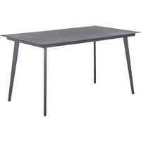 Gartentisch Grau Aluminium 140x80 cm für 4 Personen Glasplatte in Steinoptik rechteckig Outdoor Terrasse Balkon Möbel Gartentisch Grau Aluminium 140x80 cm für 4 Personen Glasplatte in Steinoptik rechteckig Outdoor Terrasse Balkon Möbel von BELIANI