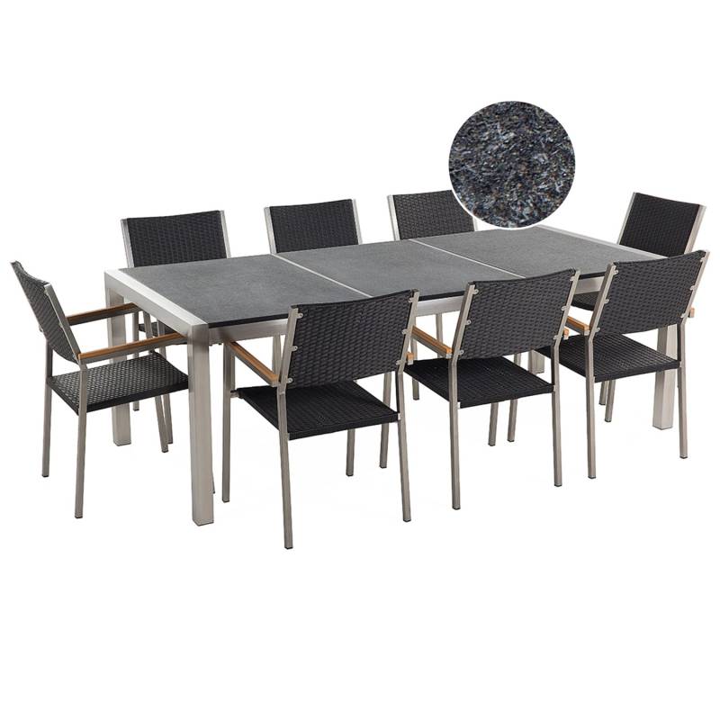 Beliani Gartentisch Set GROSSETO Graphitgrau 100x220x88 Beliani Gartentisch Set GROSSETO Graphitgrau 100x220x88 von BELIANI