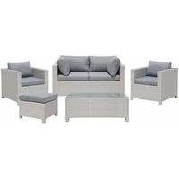 Beliani - Gartenmöbel Set Grau Rattan Aluminium Textil inkl. Kissen 4-Sitzer Terrasse Outdoor Modern - Grau von BELIANI