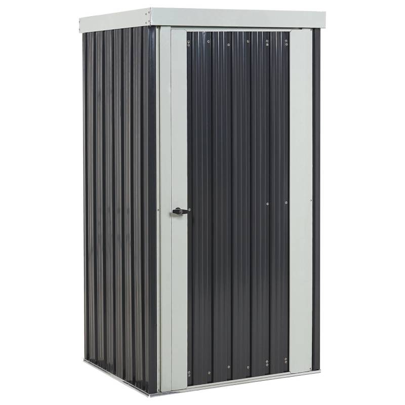 Beliani Gerätehaus mit Holzunterstand UMBRIA Graphitgrau 77x98x180 von BELIANI