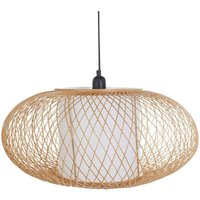 Hängelampe Naturfarben u. Weiß aus Bambus Boho Stil Modern Hängeleuchte für Esstisch Esszimmer Wohnzimmer Schlafzimmer von BELIANI