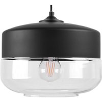 Hängeleuchte Schwarz Metall und Glas mit Schirm in Trommelform Glühbirnen-Optik für Wohnzimmer Esszimmer Industrie Look Hängeleuchte Schwarz Metall und Glas mit Schirm in Trommelform Glühbirnen-Optik für Wohnzimmer Esszimmer Industrie Look von BELIANI