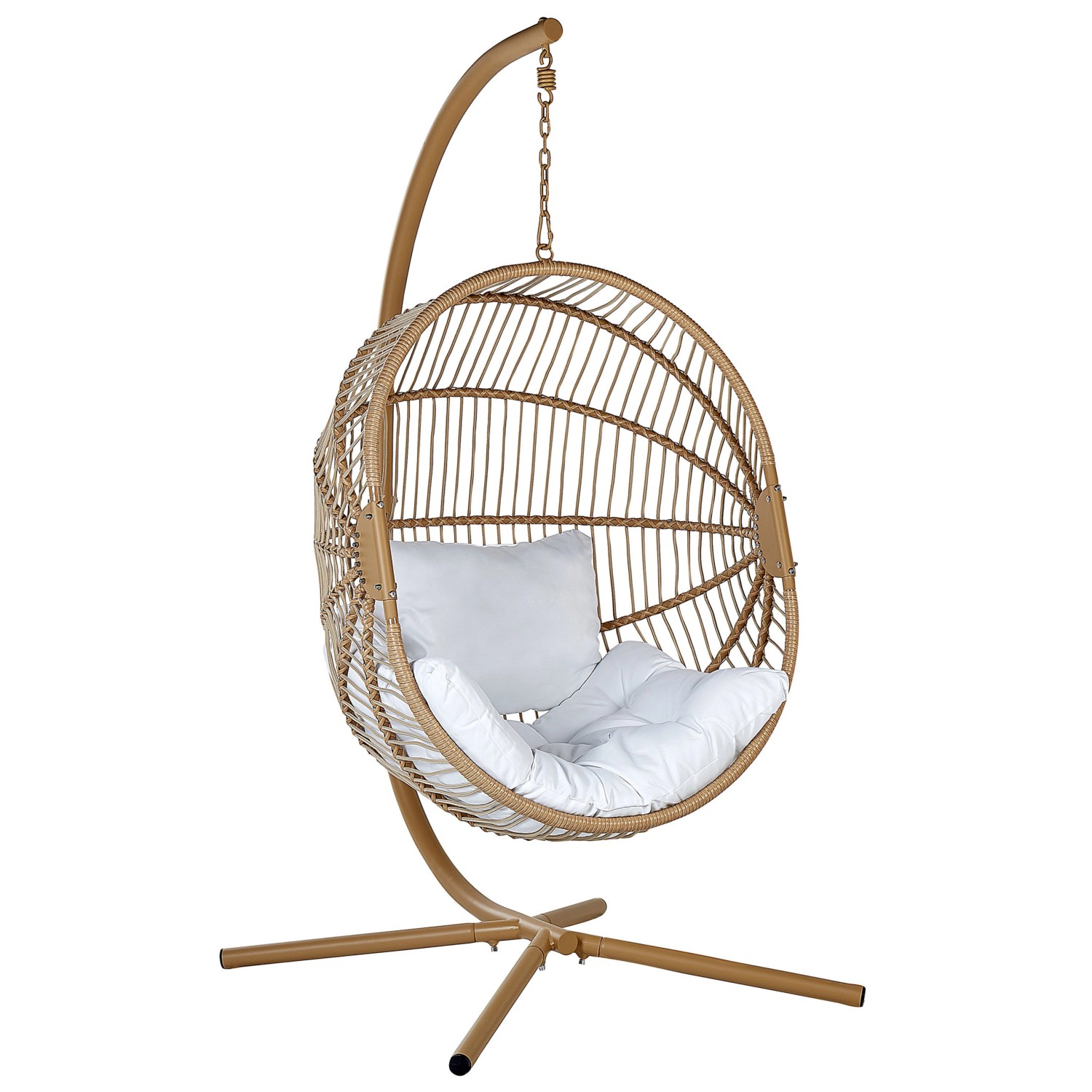 Beliani Hängesessel Beige Weiss 120x98x197 Beliani Hängesessel Beige Weiss 120x98x197 von BELIANI