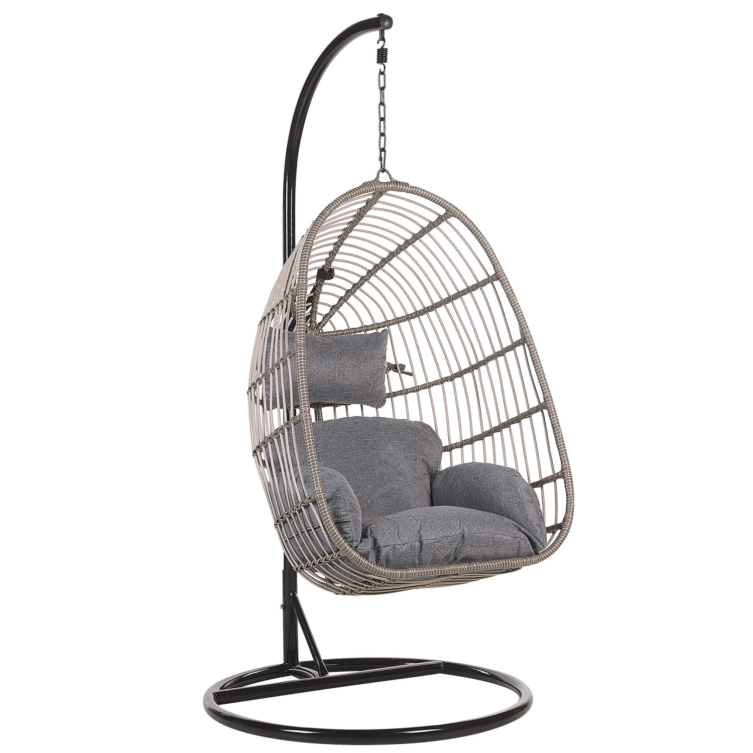 Beliani Hängesessel Grau Schwarz 97x97x199 Beliani Hängesessel Grau Schwarz 97x97x199 von BELIANI