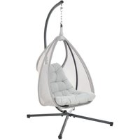 Hängesessel Hellgrau Metall Mesh mit Gestell Kissen Modernes Design für Garten Terrasse Wohnzimmer von BELIANI