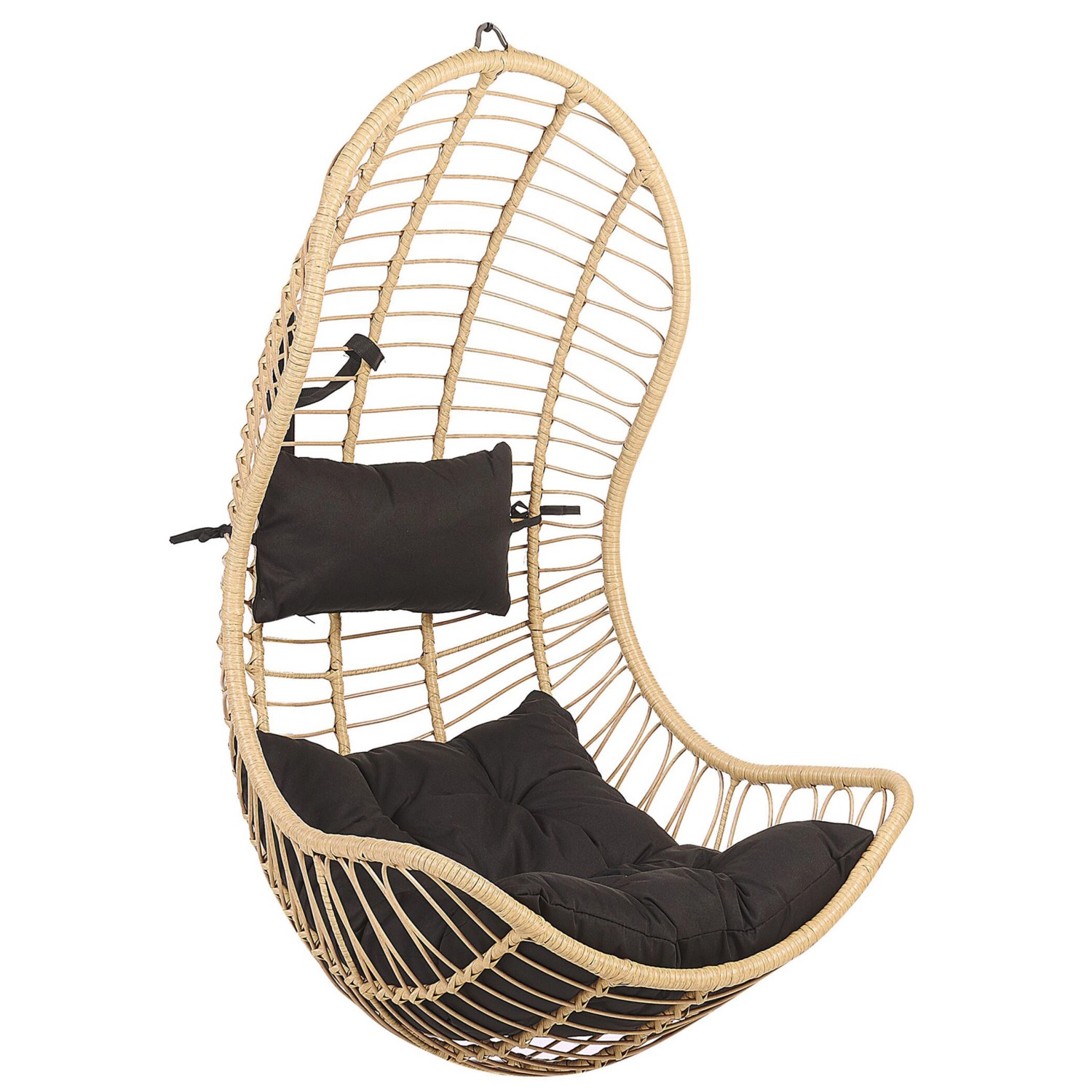Beliani Hängesessel Naturfarben Beige Schwarz 80x66x137 Beliani Hängesessel Naturfarben Beige Schwarz 80x66x137 von BELIANI