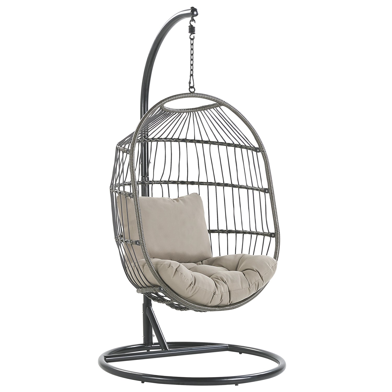 Beliani Hängesessel Schwarz Grau 102x102x200 Beliani Hängesessel Schwarz Grau 102x102x200 von BELIANI