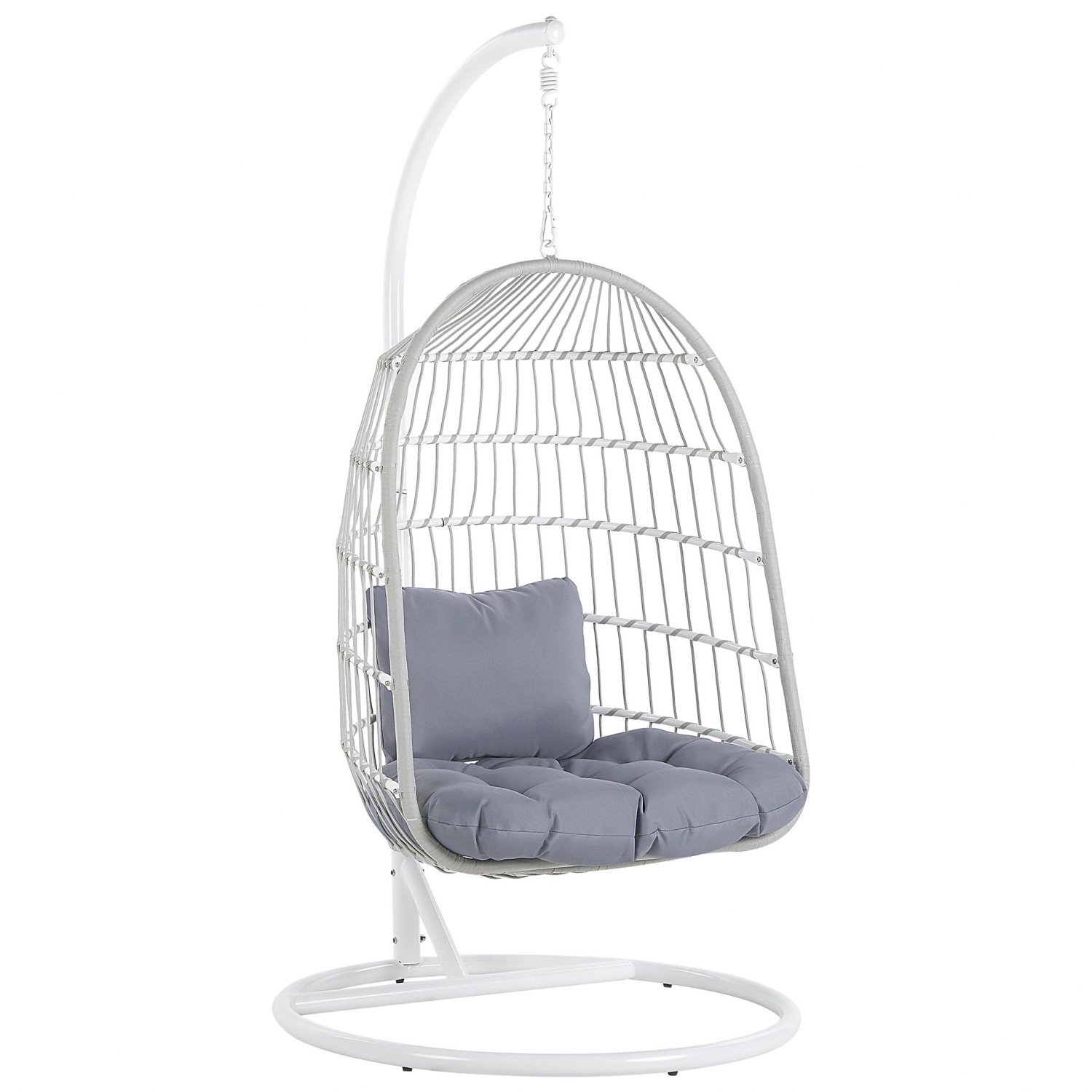 Beliani Hängesessel Weiss Grau 102x102x199 Beliani Hängesessel Weiss Grau 102x102x199 von BELIANI