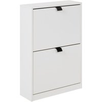 Beliani - Halbhoher Schuhschrank Weiß MDF-Platte mit 2 Klapptüren Modern Schuhkipper Schuhkommode Flur Eingangsbereich Diele Ankleide Garage Garderobe von BELIANI
