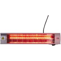 Beliani - Heizstrahler Silber Aluminium Elektro Halogen Infrarot 2000 Watt mit Kabel Wand- und Deckenmontage Outdoor Außenbereich Wintergarten von BELIANI