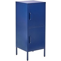 Beliani - Hoher Aktenschrank Marineblau Stahl 40x40x102 cm mit 2 Türen 4 Ablagefächern 2 Griffen Büro Wohnzimmer Schlafzimmer Bad Flur Diele von BELIANI