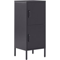 Beliani - Hoher Aktenschrank Schwarz Stahl 40x40x102 cm mit 2 Türen 4 Ablagefächern 2 Griffen Büro Wohnzimmer Schlafzimmer Bad Flur Diele von BELIANI