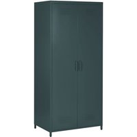 Beliani - Kleiderschrank Dunkelgrau Metall 76 x 50 x 171 cm mit 2 Türen 3 herausnehmbaren Fächern und Kleiderstange Wohnzimmer Schlafzimmer Flur Büro von BELIANI