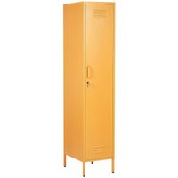 Beliani - Metallschrank Gelb Stahl 185cm hoch Modern mit abschließbarer Tür Kleiderstange 2 Türhaken 5 Fächern Wohnzimmer Schlafzimmer Flur Büro von BELIANI