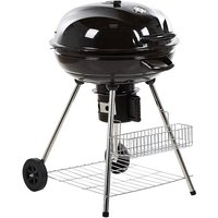 Holzkohle-Kugelgrill Schwarz Stahl Rollbar mit Thermometer und Aschebehälter 2 Grillroste Ablagen Garten bbq Outdoor Ausstattung von BELIANI