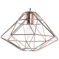 Hängeleuchte Kupfer Metall Glühbirnen-Optik mit Schirm in Diamantform Modernes Industrielles Design - Kupfer von BELIANI