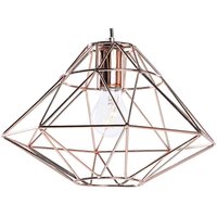 Hängeleuchte Kupfer Metall Glühbirnen-Optik mit Schirm in Diamantform Modernes Industrielles Design Hängeleuchte Kupfer Metall Glühbirnen-Optik mit Schirm in Diamantform Modernes Industrielles Design von BELIANI