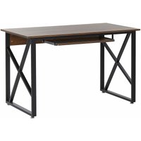 Schreibtisch Schwarz / Dunkler Holzfarbton 120 x 60 cm praktische Fächer Industrieller Stil Arbeitszimmer - Schwarz von BELIANI