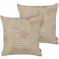 Beliani - Streukissen Set Beige Jute 45 x 45 cm Natur Bohostil Deko Zubehör - Beige von BELIANI