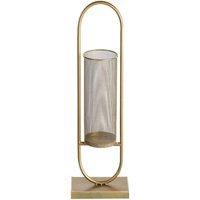 Kerzenständer Gold Eisen 73 cm Oval Windlicht mit Metallzylinder Lochmuster Handgefertigt Glamourös Tischdeko Accessoire Deko Haushalt & Wohnen - Gold von BELIANI