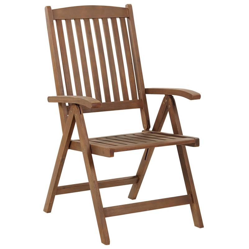 Beliani Klappbare Gartenmöbel Dunkler Holzfarbton 69x54x105 von BELIANI