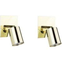 Beliani - Wandleuchte Gold Metall 2er Set verstallbar Industrie Look Moderne Deckenleuchte - Gold von BELIANI