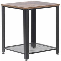 Beliani - Beistelltisch Braun 45 x 45 cm mdf Tischplatte Matt Tischgestell Quadratisch Wohnzimmer Modern - Schwarz von BELIANI