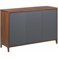 Kommode Sideboard dunkler Holzfarbton/grau Faserplatte/Wabenplatte Retro Modern - Grau von BELIANI