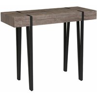 Konsolentisch Braun Schwarz 40 x 100 cm mdf Tischplatte Metallgestell Rechteckig Industriell - Dunkler Holzfarbton von BELIANI