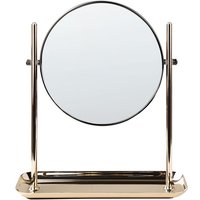 Beliani - Kosmetikspiegel in Gold aus Eisen ø 20 cm Doppelseitig mit Vergrößerungsspiegel Tischspiegel Schminkspiegel für Konsolentisch Schminktisch von BELIANI