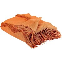 Beliani - Kuscheldecke Orange Baumwolle 125 x 150 cm Geometrisches Muster Modern mit Fransen Handgewebt Schlafzimmer Wohnzimmer Überwurf Wohndecke Beliani - Kuscheldecke Orange Baumwolle 125 x 150 cm Geometrisches Muster Modern mit Fransen Handgewebt Schlafzimmer Wohnzimmer Überwurf Wohndecke von BELIANI