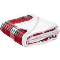 Beliani - Kuscheldecke Rot u. Weiß Polyester 150x200 cm Tartanmuster Modern Schlafzimmer Wohnzimmer Überwurf Wohndecke Sofadecke Tagesdecke Beliani - Kuscheldecke Rot u. Weiß Polyester 150x200 cm Tartanmuster Modern Schlafzimmer Wohnzimmer Überwurf Wohndecke Sofadecke Tagesdecke von BELIANI