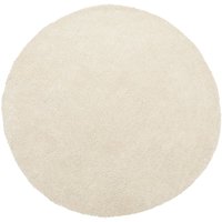 Läufer Teppich Hellbeige Polyester ⌀ 140 cm Rund Hochflor Modern Maschinengetuftet Fußbodenheizung Geeignet Wohnzimmer Schlafzimmer Flur - Beige von BELIANI