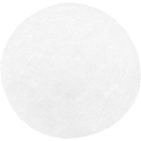 Läufer Teppich Weiß Polyester ⌀ 140 cm Rund Hochflor Modern Maschinengetuftet Fußbodenheizung Geeignet Wohnzimmer Schlafzimmer Flur - Weiß von BELIANI