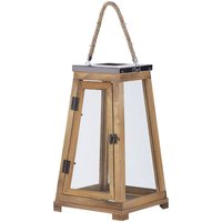Beliani - Laterne Braun 39 cm aus Kiefernholz und Sicherheitsglas für Innen- und Außenbereich Dekorativ Trapezförmig Klassisch Beliani - Laterne Braun 39 cm aus Kiefernholz und Sicherheitsglas für Innen- und Außenbereich Dekorativ Trapezförmig Klassisch von BELIANI
