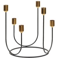 Beliani - Kerzenständer Gold Metall für 6 Kerzen im Kreis rund moderner Look Dekoartikel Dekoration Wohnzimmer Salon Innenbereich - Gold von BELIANI