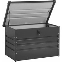 Beliani - Gartentruhe Graphitgrau Metall 300 l 100 x 62 cm Wasserdicht Abschließbar mit Deckel Garten Aufbewahrungsbox Gartenbox Kissenbox Auflagenbox von BELIANI