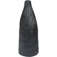 Dekovase Schwarz 18 x 54 cm Keramik Flaschenform Pflegeleicht Wohnartikel Kegelförmig Modern - Gold von BELIANI