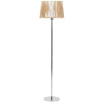 Stehlampe heller Holzfarbton/Silber 153 cm aus Metall / Mdf Platte 1-flammig Kabel mit Schalter für Wohn-und Esszimmer Modernes Design - Transparent von BELIANI