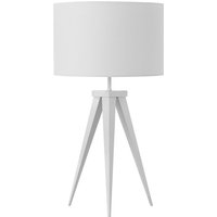 Beliani - Tischlampe Weiß Metall 55 cm runder Stoffschirm Dreibeinig langes Kabel mit Schalter Moderner Look - Weiß von BELIANI