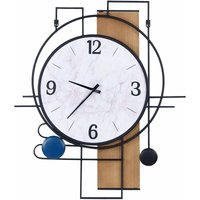 Wanduhr Mehrfarbig MDF-Platte und Metall 60 x 70 cm Geometrisch Rund Arabische Ziffern Modern für Wohnzimmer Küche Schlafzimmer Wanddekoration - Bunt von BELIANI