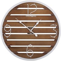 Wanduhr Dunkelbraun Tannenholz Metall rund ø 50 cm arabische Ziffern Modern für Wohnzimmer Küche Schlafzimmer Wanddekoration von BELIANI