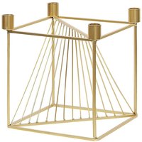 Beliani - Kerzenständer Gold Metall für 4 Kerzen quadratisch moderner Look Dekoartikel Dekoration Wohnzimmer Salon Innenbereich - Gold von BELIANI